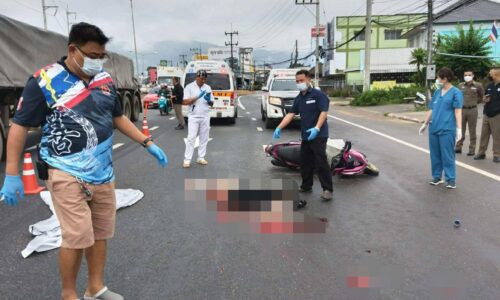 แม่จันเกิดเหตุสลด รถพ่วง 18 ล้อ ทับหญิงวัย 74 ปี เสียชีวิต