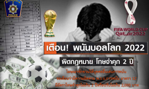 พิษณุโลก งานประชาสัมพันธ์ ตำรวจภูธรภาค 6 ได้จัดทำภาพอินโฟกราฟิก เตือน การลักลอบเล่นการพนัน