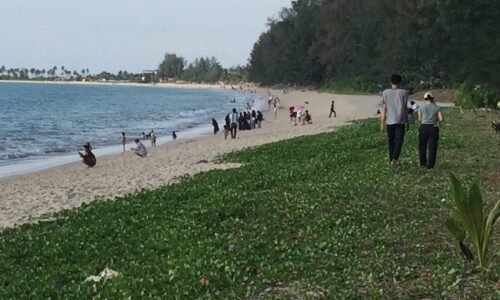 พังงา นักท่องเที่ยวชาวไทยแห่พาครอบครัวกางเต้นร์ริมชายหาดบางสัก เพื่อรอส่งแสงสุดท้ายของปี2565