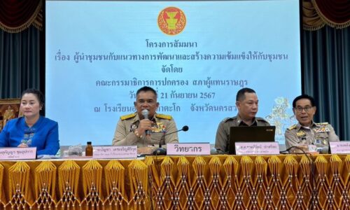 โครงการสัมมนา ผู้นำชุมชนกับแนวทางการพัฒนาและสร้างความเข้มแข็งให้กับชุมชนจัดโดยคณะกรรมาธิการการปกครอง สภาผู้แทนราษฎร