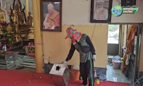 “ศรีสะเกษ” ล่าโจรใจบาป ย่องเบางัดตู้บริจาควัดดังเมืองศรีสะเกษ